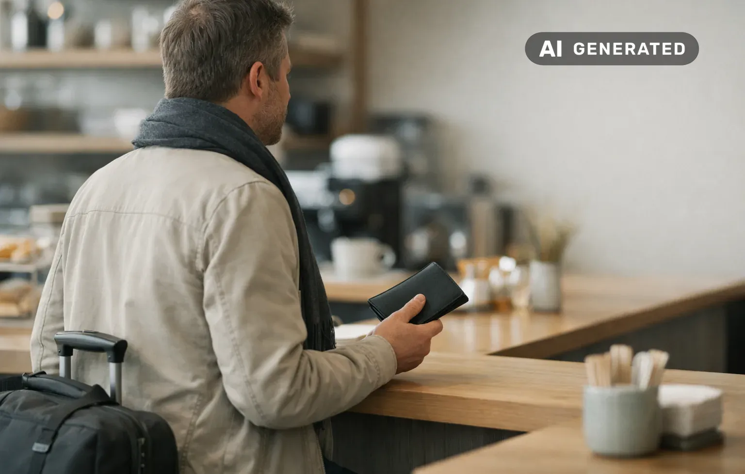 Kreditkort utomlands: avgifter, valutapåslag och kontantuttag – AI-genererad bild