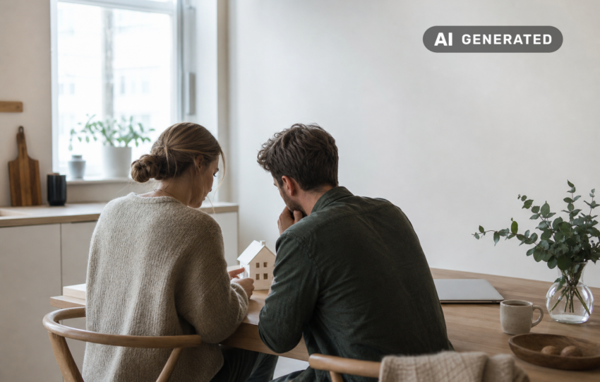 Ekonomi vid första lägenhetsköpet: kostnader, bolån och budget att förstå – AI-genererad bild