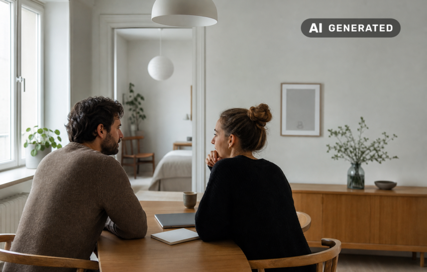 Första lägenhetsköpet: så kan ekonomin förstås före budgivning – AI-genererad bild