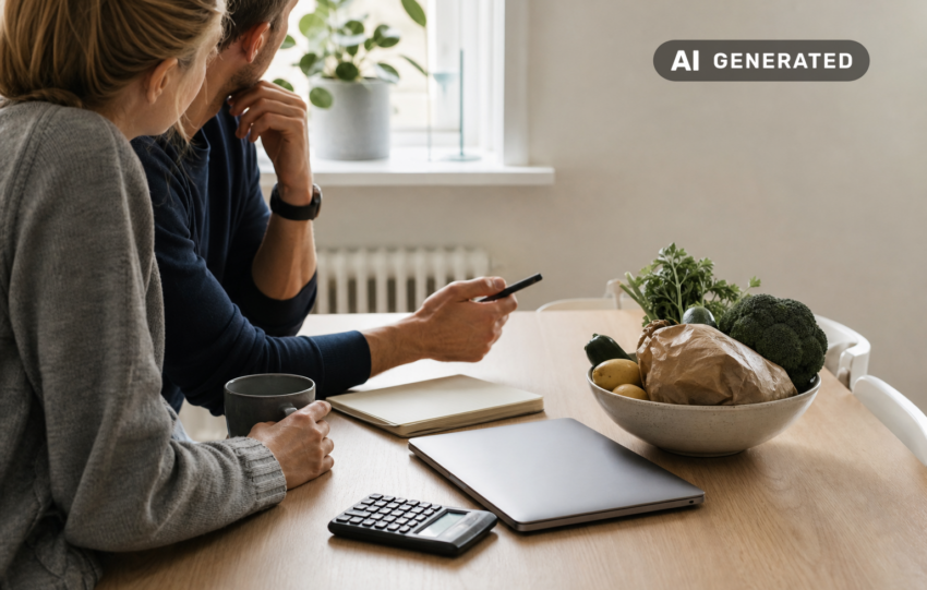 Inflation i vardagen: vad händer med hushållets inkomster, utgifter och lån? – AI-genererad bild